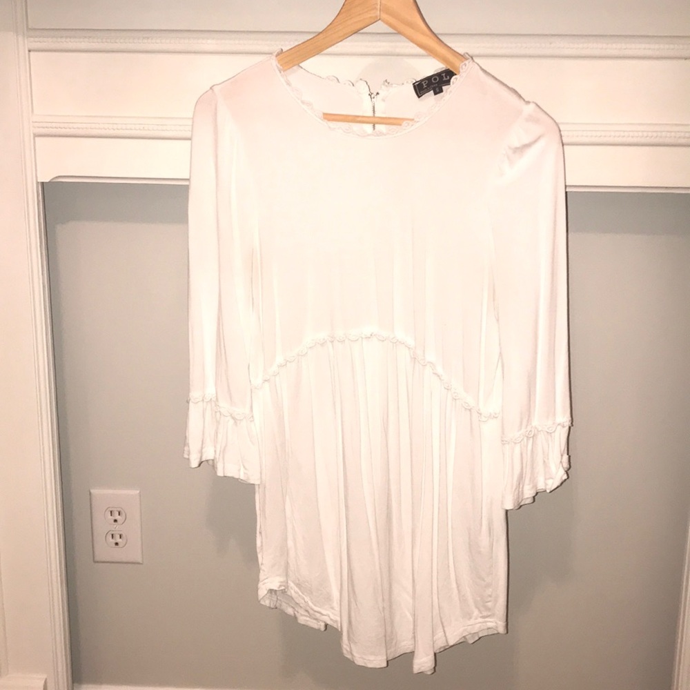 White quarter length shirt